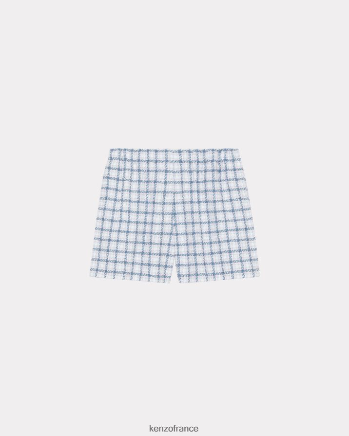 vêtements Kenzo short à carreaux cyan femmes LFF6X0389