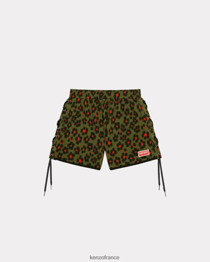 vêtements Kenzo short hana léopard kaki femmes LFF6X0496
