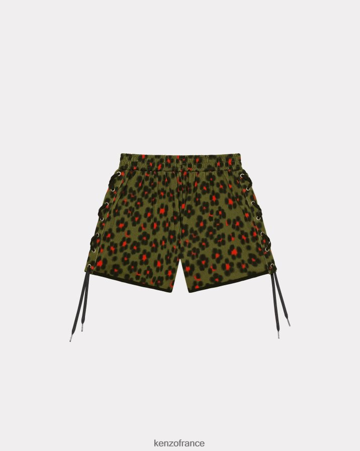 vêtements Kenzo short hana léopard kaki femmes LFF6X0496