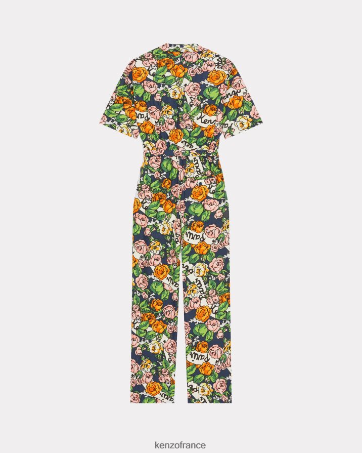 vêtements Kenzo salopette à fleurs hawaïennes bleu nuit femmes LFF6X0559