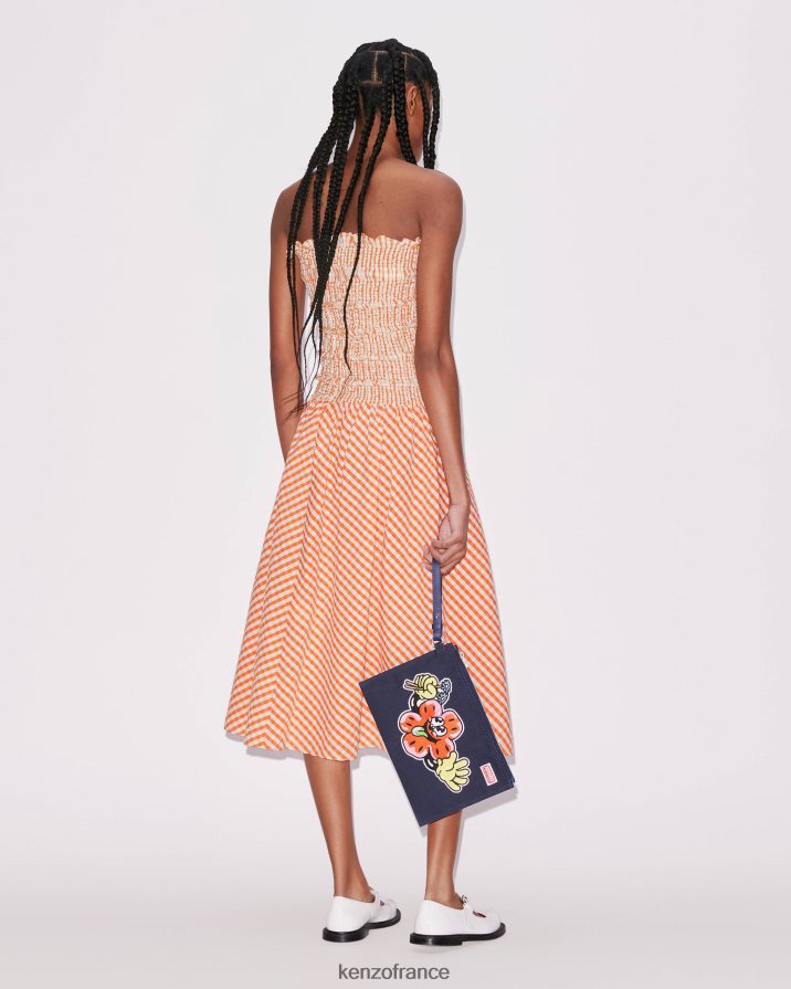 vêtements Kenzo robe bustier à carreaux vichy orange moyen femmes LFF6X0447