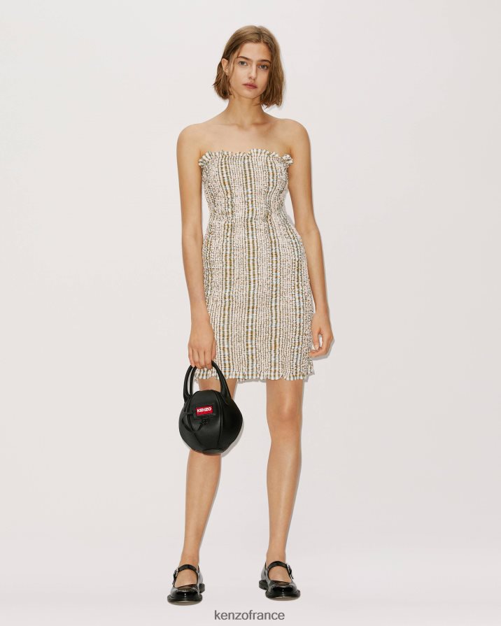 vêtements Kenzo robe bustier smockée herbe verte femmes LFF6X0472
