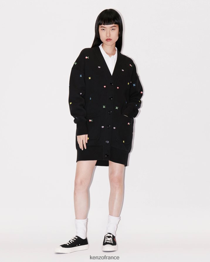 vêtements Kenzo robe cardigan pixel noir femmes LFF6X0604