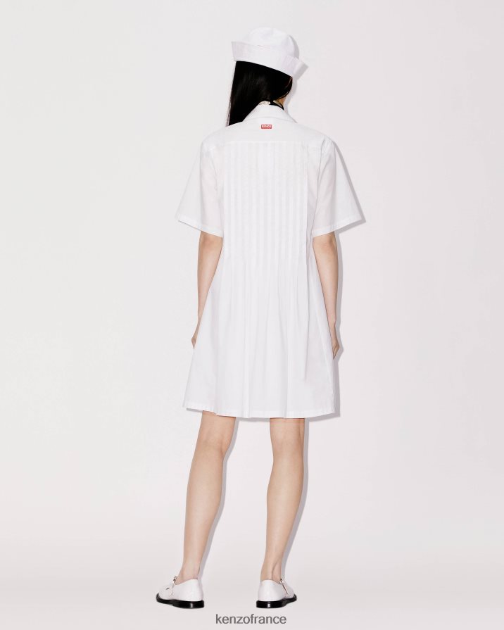 vêtements Kenzo robe-chemise en popeline blanc cassé femmes LFF6X0445