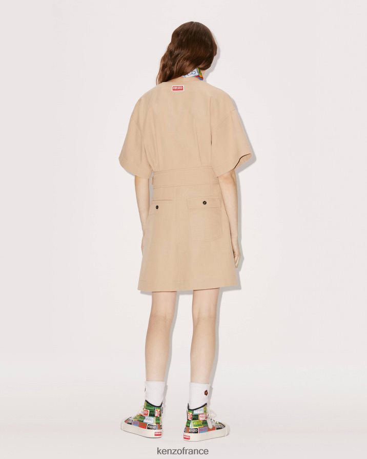 vêtements Kenzo robe de travail beige femmes LFF6X0621