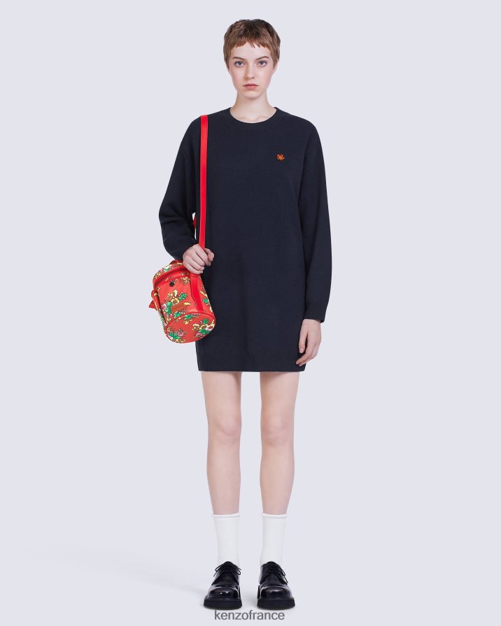 vêtements Kenzo robe en laine mérinos de Paris bleu nuit femmes LFF6X0626