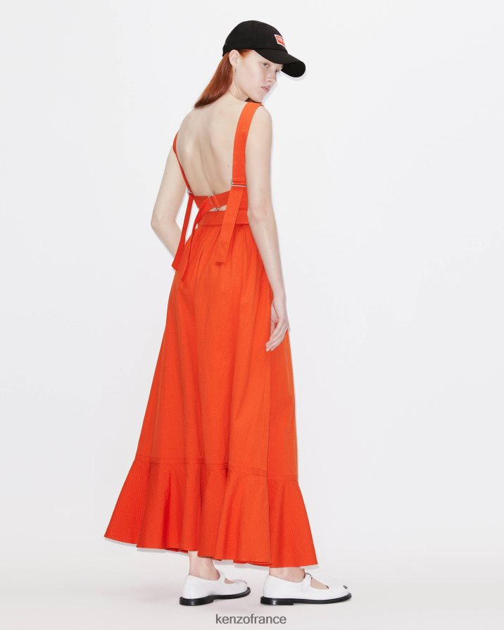 vêtements Kenzo robe longue à volants rouge moyen femmes LFF6X0535