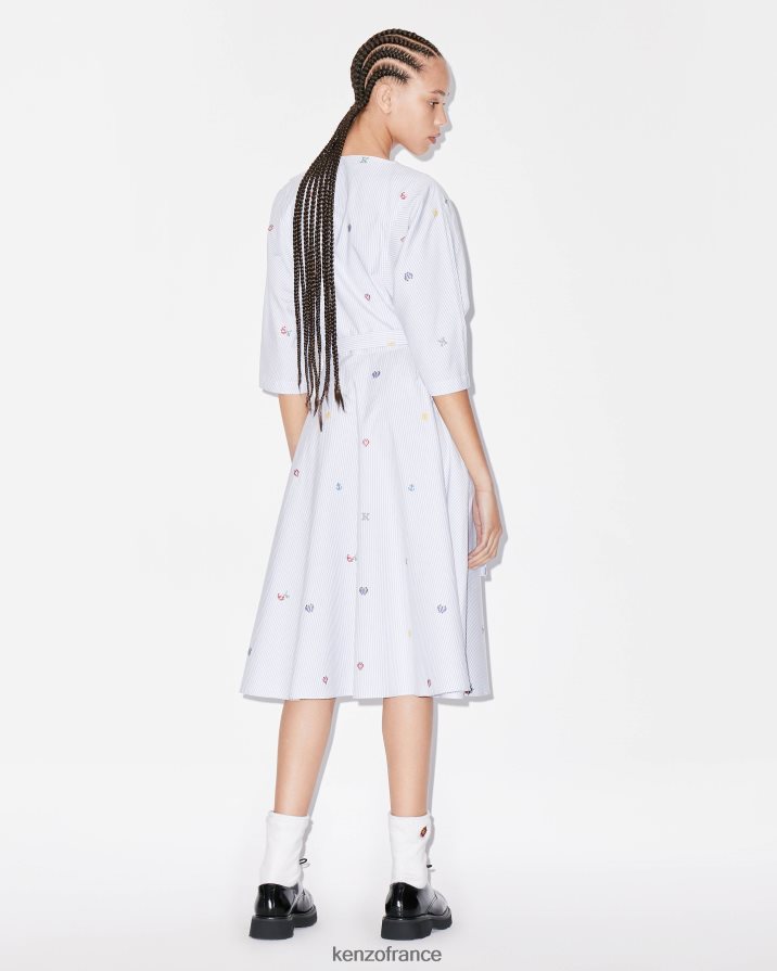 vêtements Kenzo robe midi pixel bleu clair femmes LFF6X0603