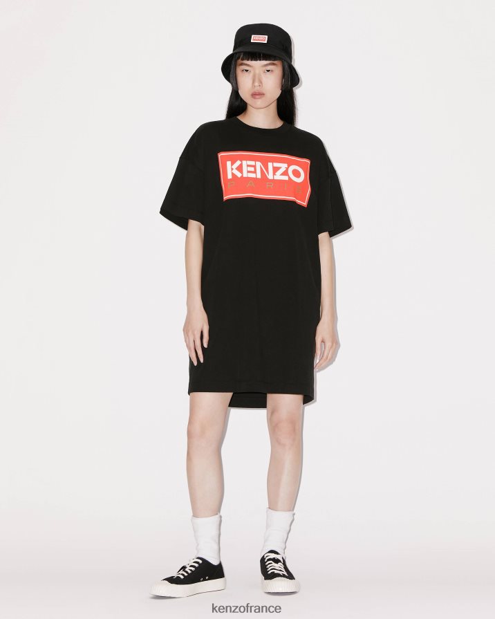 vêtements Kenzo robe t-shirt de paris noir femmes LFF6X0529