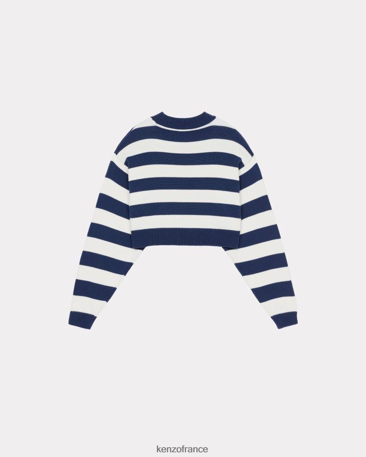 vêtements Kenzo pull court à rayures nautiques bleu nuit femmes LFF6X0562