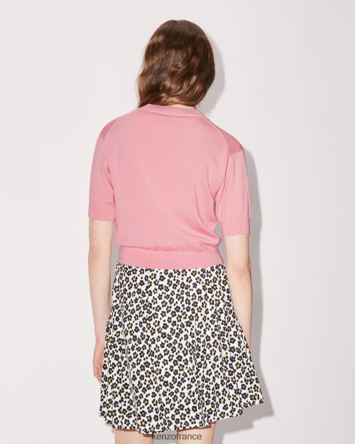 vêtements Kenzo pull en laine à écusson fleur boke rose femmes LFF6X0437