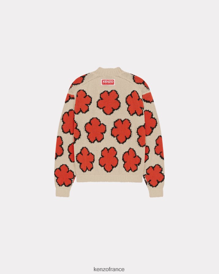vêtements Kenzo pull à fleurs boké écru femmes LFF6X0381