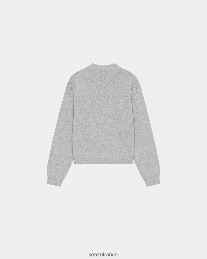 vêtements Kenzo pull à fleurs de boke gris perle femmes LFF6X0442