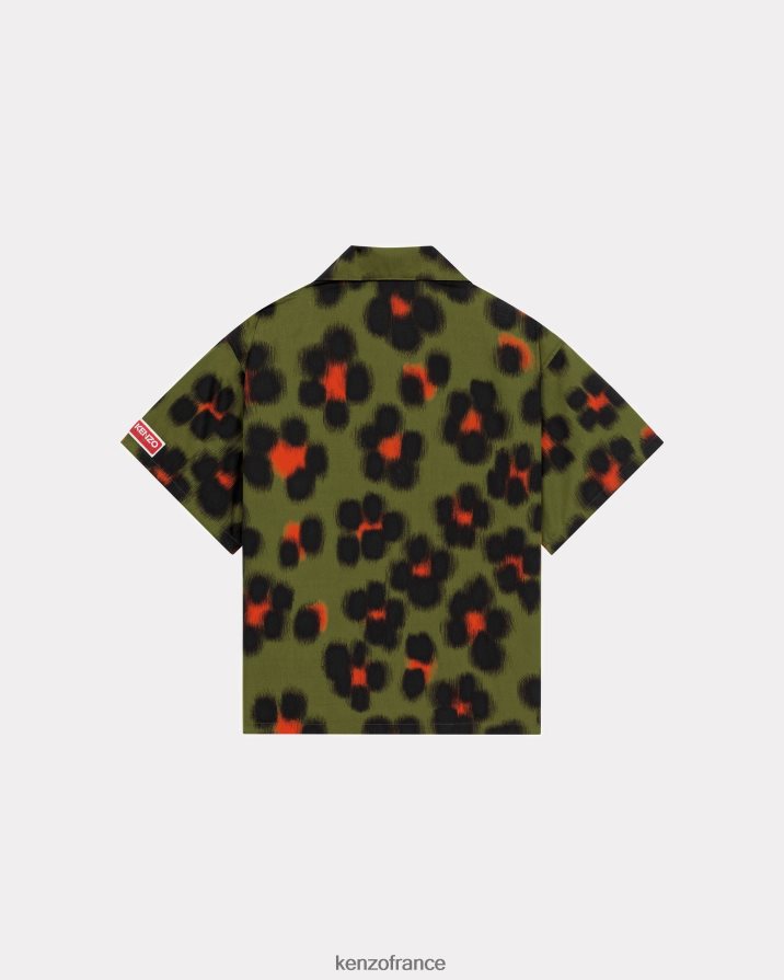 vêtements Kenzo chemise carrée Hana léopard kaki femmes LFF6X0560