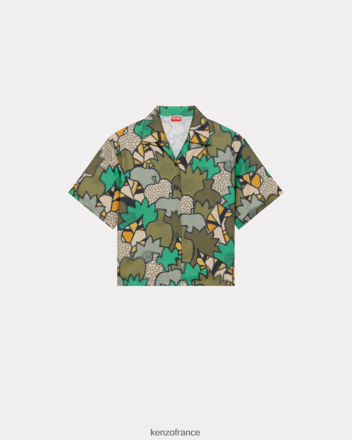 vêtements Kenzo chemise kimono camouflage kaki foncé femmes LFF6X0539