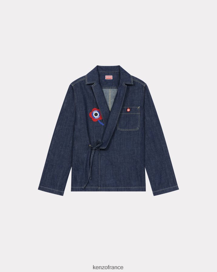 vêtements Kenzo chemise kimono en jean Target rincer le denim bleu femmes LFF6X0677