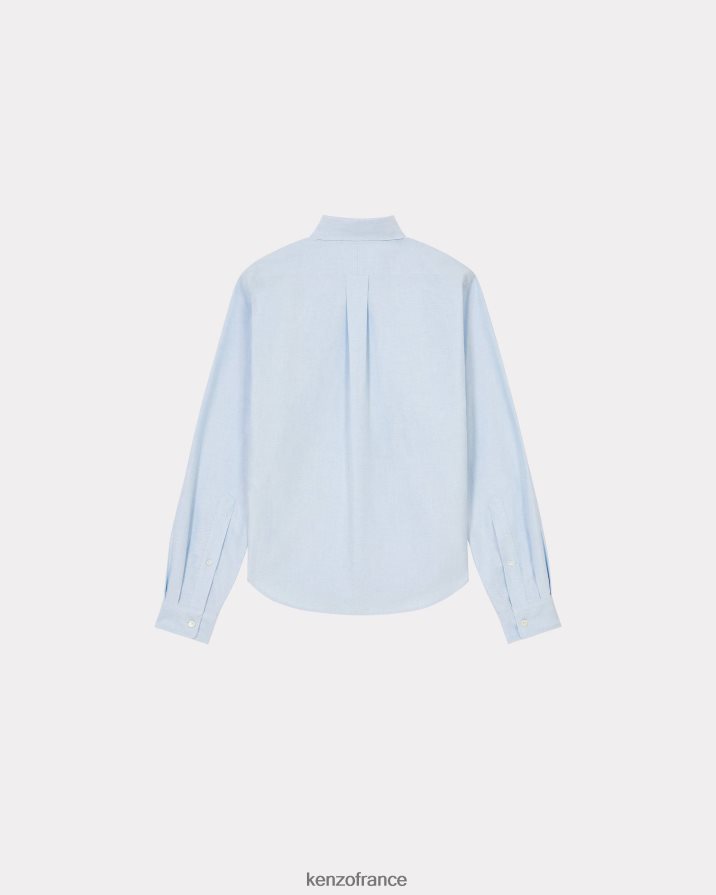 vêtements Kenzo chemise slim à blason de fleur de boke bleu ciel femmes LFF6X0652