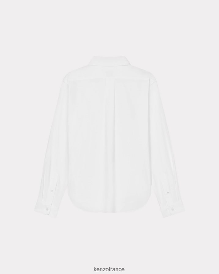 vêtements Kenzo chemise slim à écusson de fleur de boke blanc femmes LFF6X0511