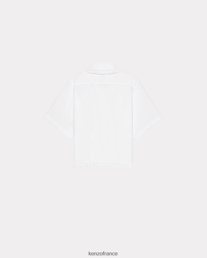 vêtements Kenzo chemisier à volants blanc cassé femmes LFF6X0538