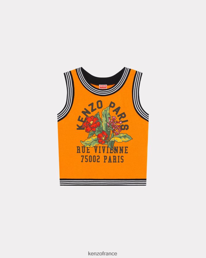 vêtements Kenzo débardeur ample "tatouage de fleurs aloha" orange moyen femmes LFF6X0522