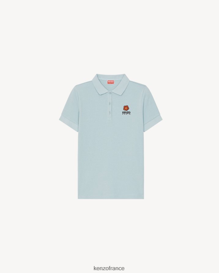 vêtements Kenzo polo à écusson de fleur de boke 2 bleu ciel femmes LFF6X0637