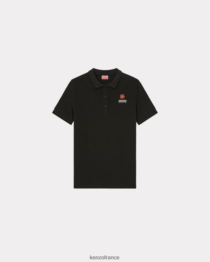 vêtements Kenzo polo à écusson de fleur de boke 2 noir femmes LFF6X0627