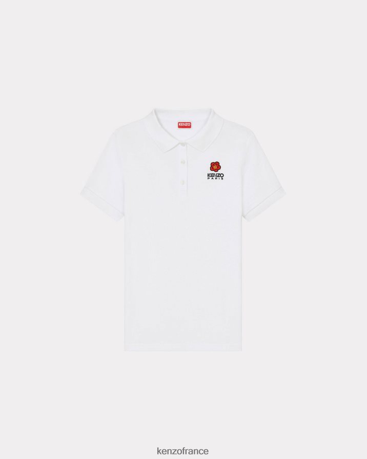 vêtements Kenzo polo à écusson de fleur de boke 3 blanc femmes LFF6X0676
