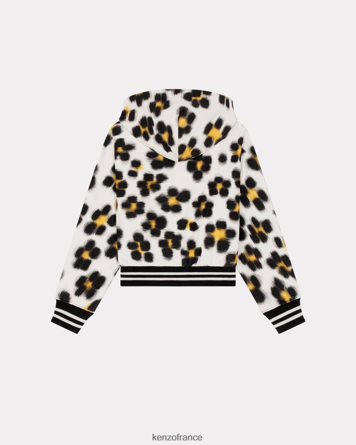 vêtements Kenzo sweat à capuche Hana léopard blanc cassé femmes LFF6X0454