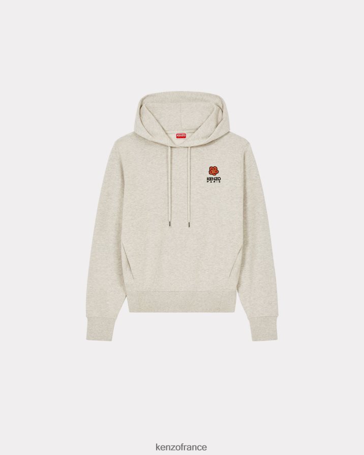 vêtements Kenzo sweat à capuche avec écusson de fleur de boke gris pale femmes LFF6X0645