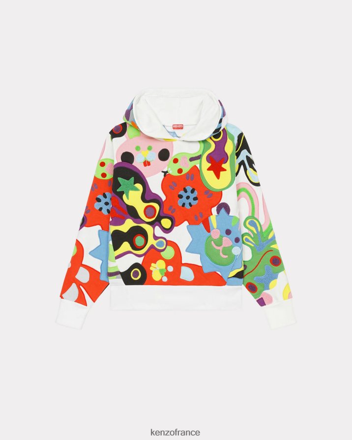 vêtements Kenzo sweat à capuche blanc cassé femmes LFF6X0430
