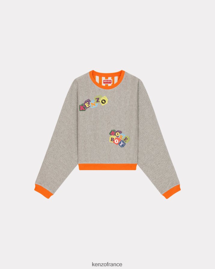 vêtements Kenzo sweat réversible boké gris perle femmes LFF6X0613