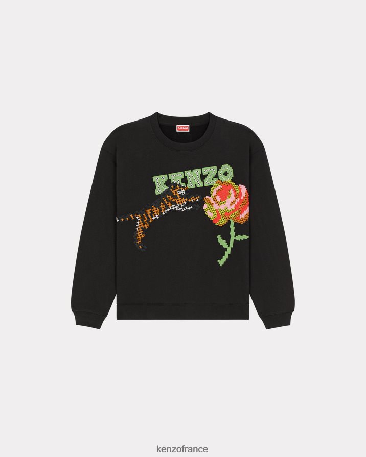 vêtements Kenzo sweat-shirt pixel noir femmes LFF6X0393