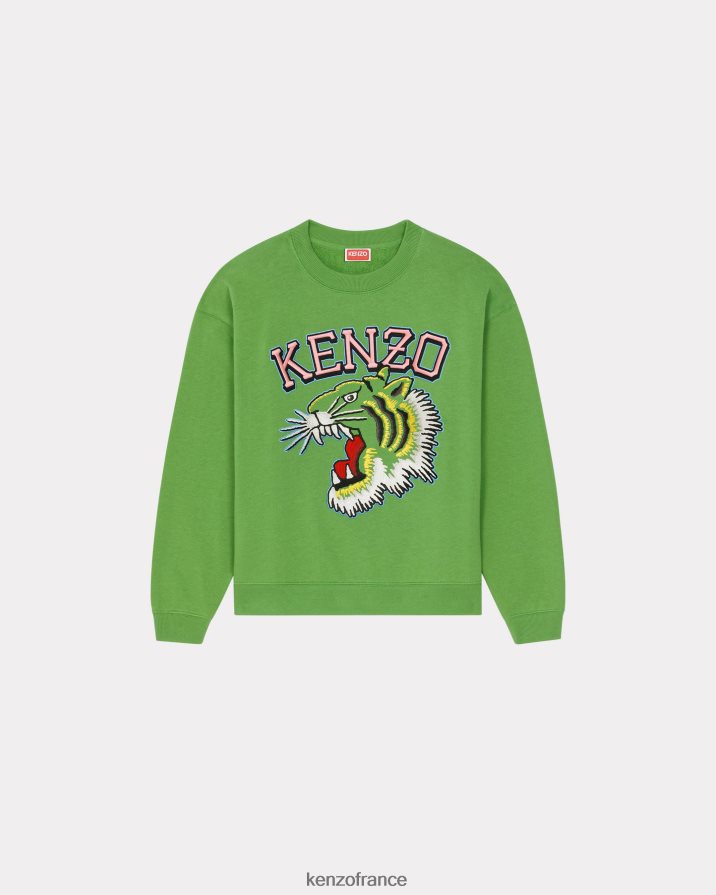 vêtements Kenzo sweat tigre varsity jungle herbe verte femmes LFF6X0494