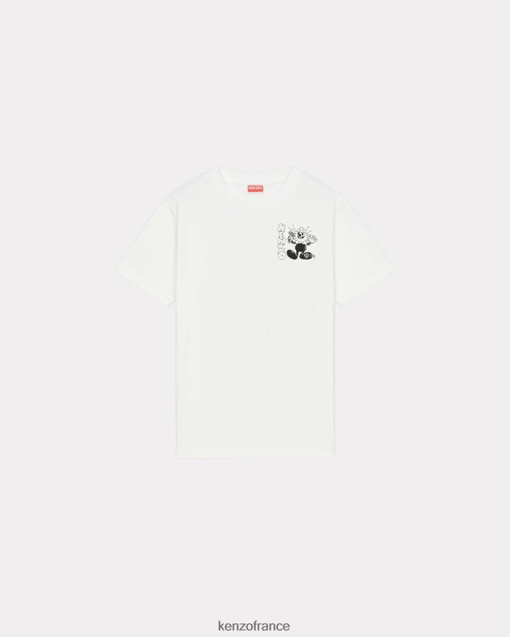 vêtements Kenzo t-shirt ample Boke blanc cassé femmes LFF6X0452