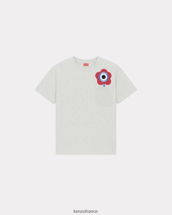 vêtements Kenzo t-shirt ample avec écusson Target gris pale femmes LFF6X0551