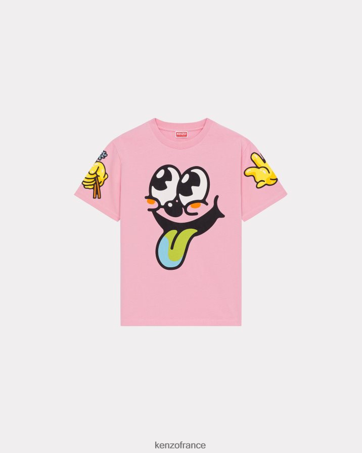 vêtements Kenzo t-shirt ample boké rose femmes LFF6X0490