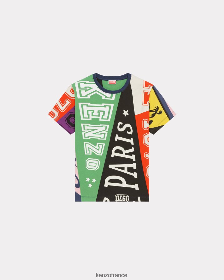 vêtements Kenzo t-shirt ample drapeau multicolore femmes LFF6X0592