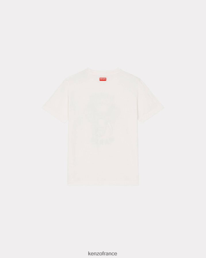 vêtements Kenzo t-shirt ample 'varsity jungle' éléphant blanc cassé femmes LFF6X0369