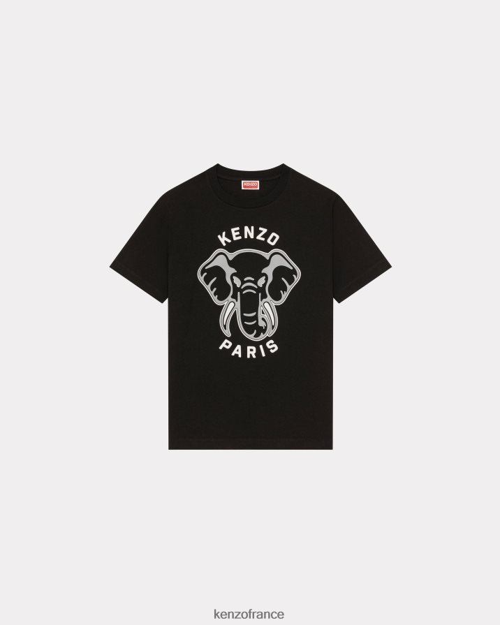 vêtements Kenzo t-shirt ample 'varsity jungle' éléphant noir femmes LFF6X0377