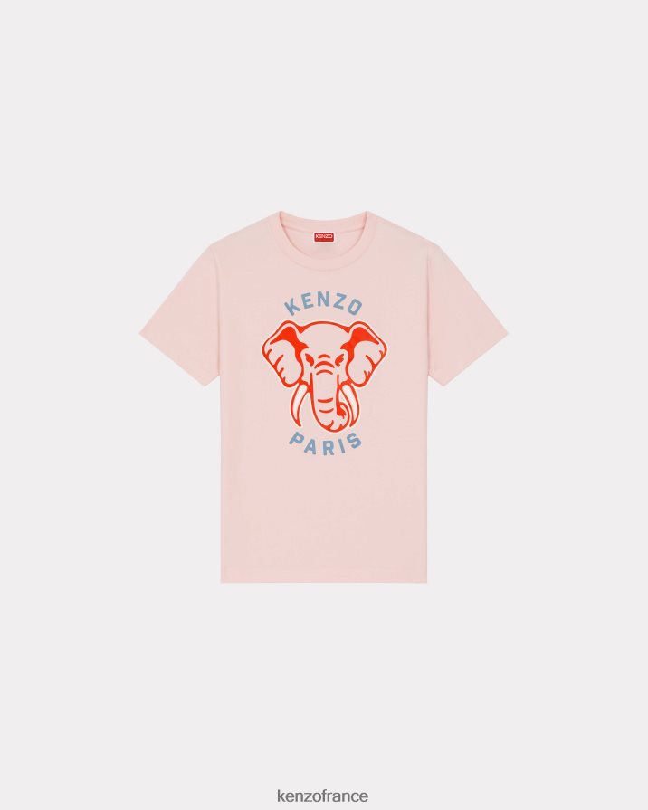 vêtements Kenzo t-shirt ample 'varsity jungle' éléphant rose fané femmes LFF6X0644