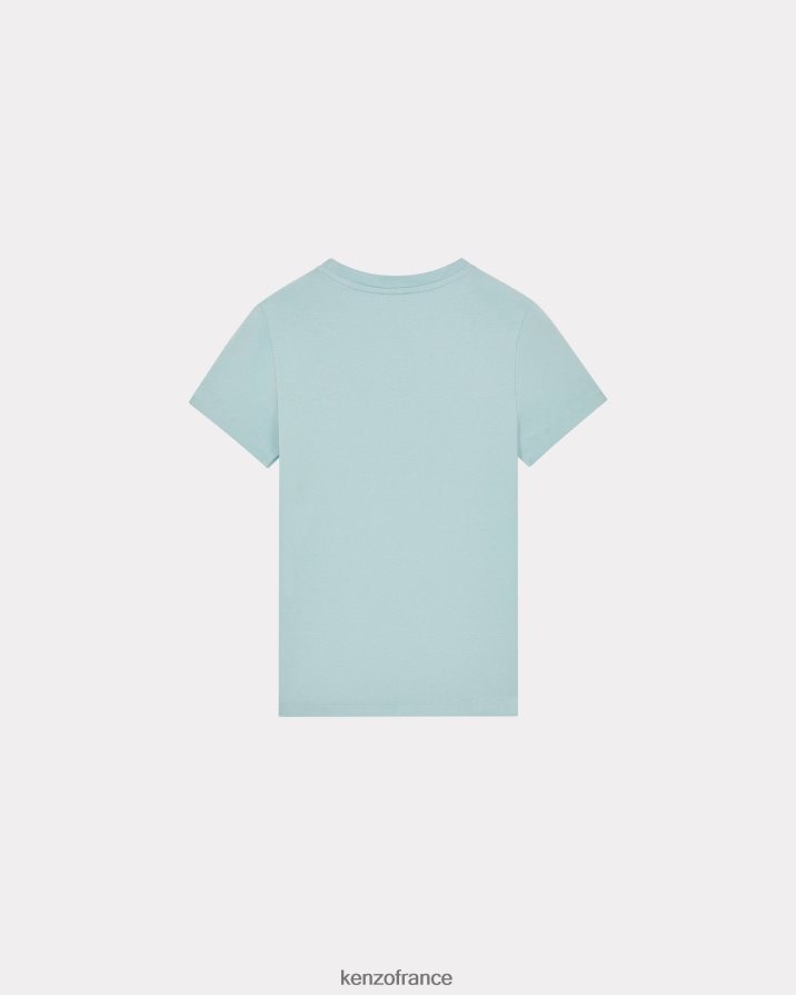 vêtements Kenzo t-shirt avec écusson de fleur de boke bleu ciel femmes LFF6X0682