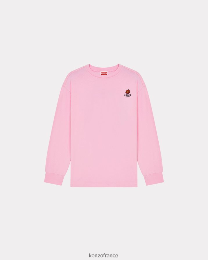 vêtements Kenzo t-shirt avec écusson de fleur de boke rose femmes LFF6X0449