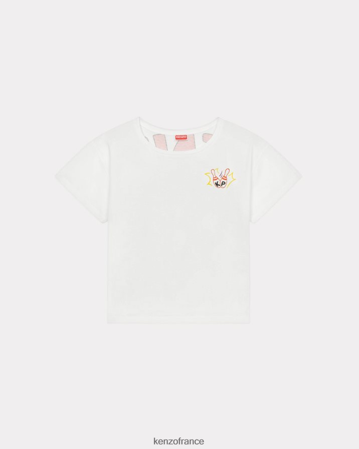 vêtements Kenzo t-shirt décontracté "bowling" blanc cassé femmes LFF6X0446