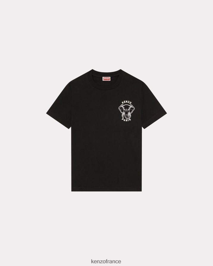 vêtements Kenzo t-shirt éléphant de Varisty Jungle noir femmes LFF6X0378