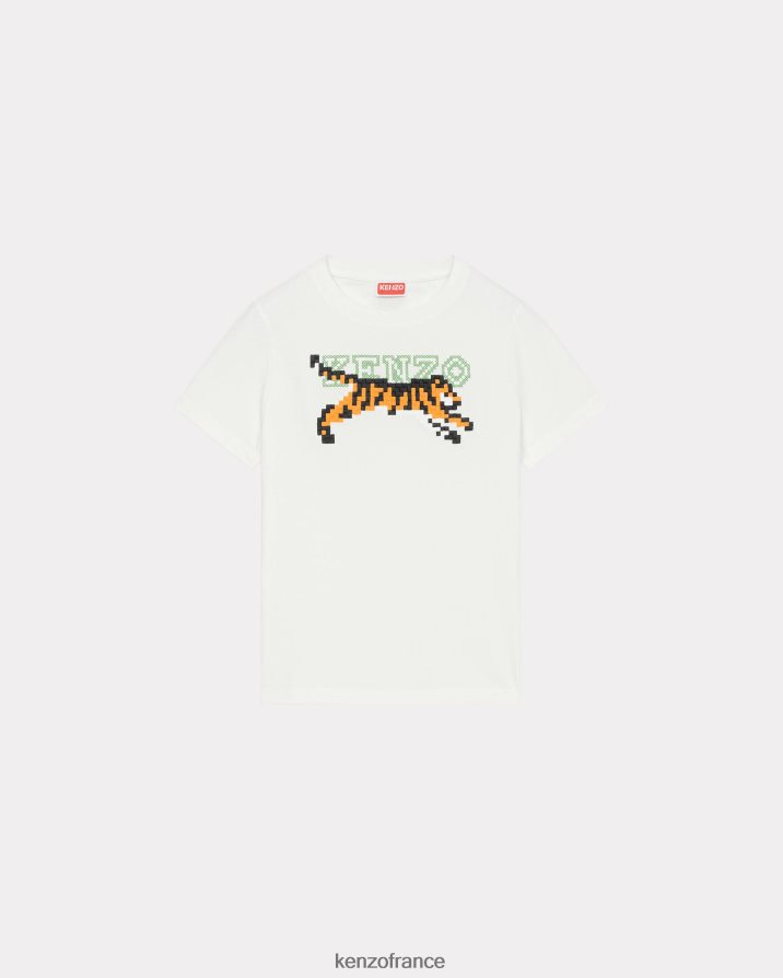 vêtements Kenzo t-shirt "pixel" blanc cassé femmes LFF6X0383