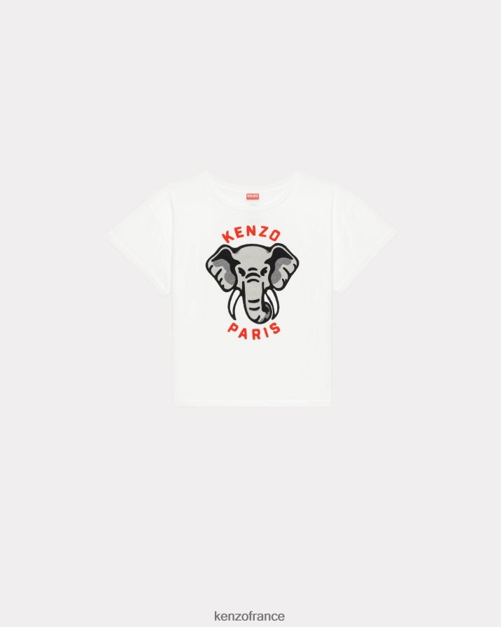 vêtements Kenzo t-shirt relax éléphant blanc cassé femmes LFF6X0379