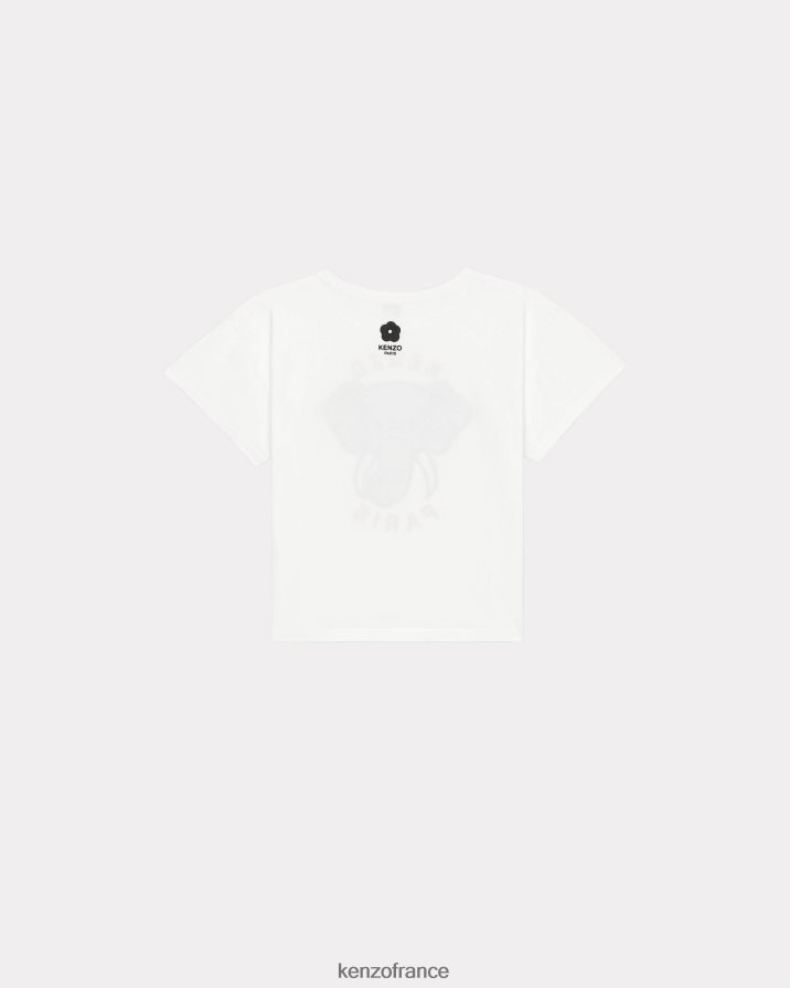 vêtements Kenzo t-shirt relax éléphant blanc cassé femmes LFF6X0379