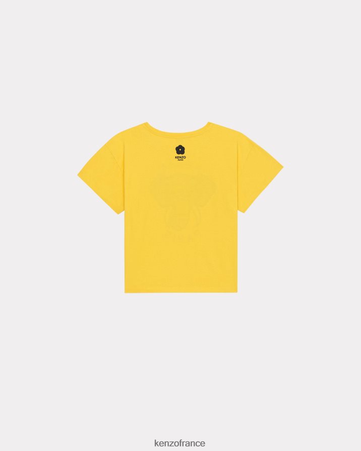 vêtements Kenzo t-shirt relax éléphant jaune doré femmes LFF6X0421