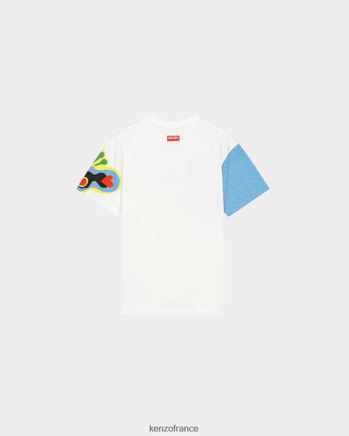 vêtements Kenzo t-shirt surdimensionné blanc cassé femmes LFF6X0602