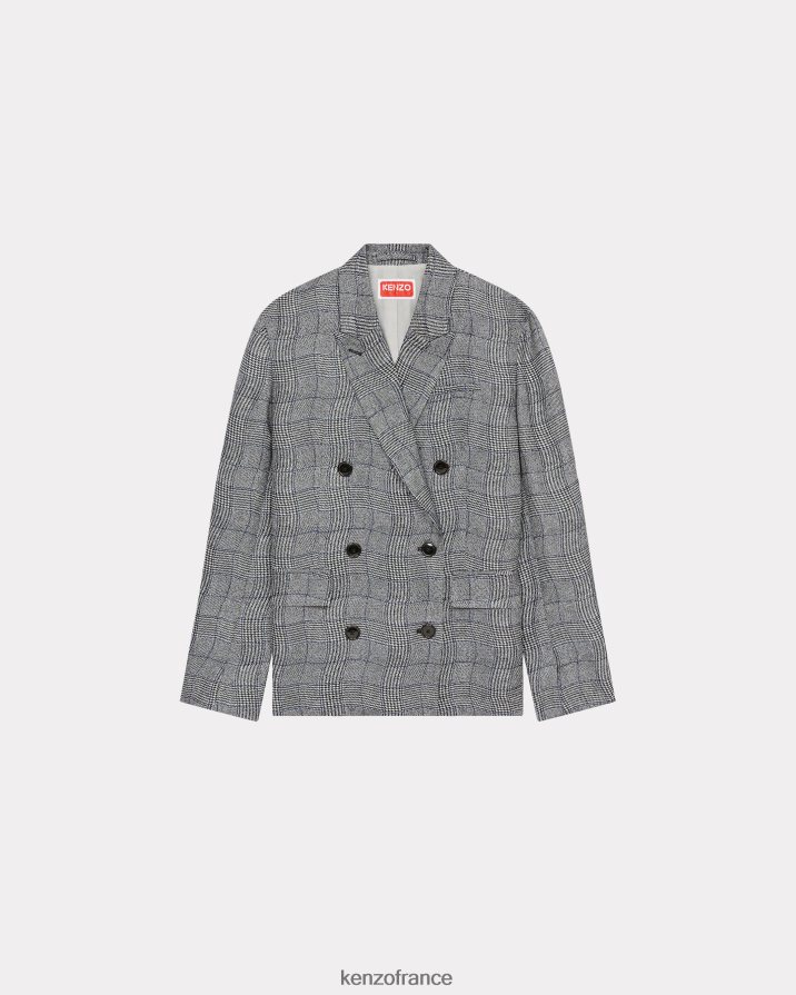 vêtements Kenzo blazer oversize à carreaux ondulés noir femmes LFF6X0578